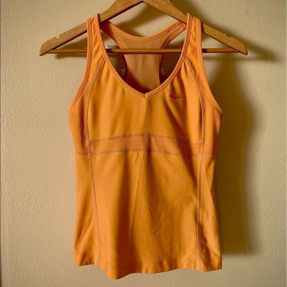 Nike Yellow Exercise Tank V Neck w Inner Bra Small - Picture 1 of 5